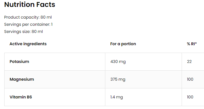 MAGNESIUM POTASSIUM+B6 Shot - 80 мл